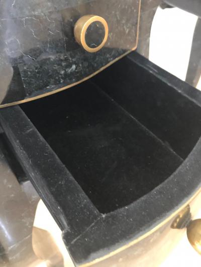 Maitland Smith Maitland Smith Fossil Stone Inlaid Bronze Mount Vanity Ladies Desk