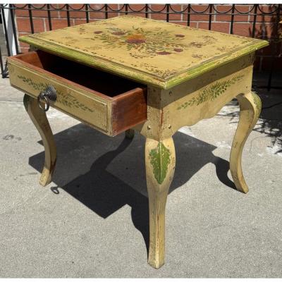 Maitland Smith Maitland Smith French Country Paint Decorated Side End Table
