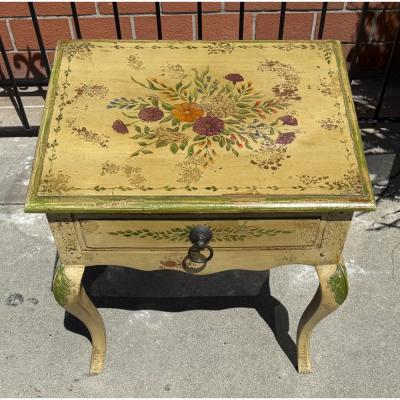 Maitland Smith Maitland Smith French Country Paint Decorated Side End Table