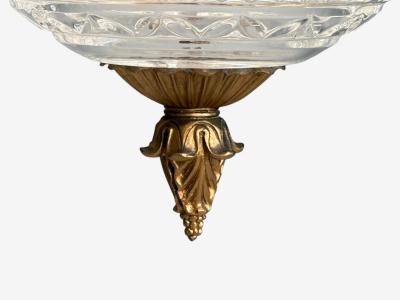 Maitland Smith Maitland Smith Gilt Metal Glass Greek Key Motif Pendant Light 21st C 