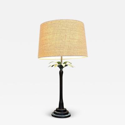 Maitland Smith Maitland Smith Modern Faux Bronze Palm Tree Table Lamp