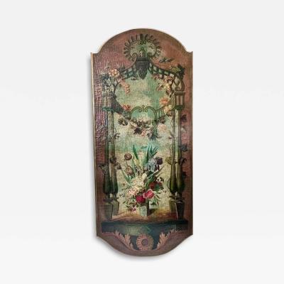 Maitland Smith Maitland Smith Neoclassical Hand Painted Still Life Floral Panel