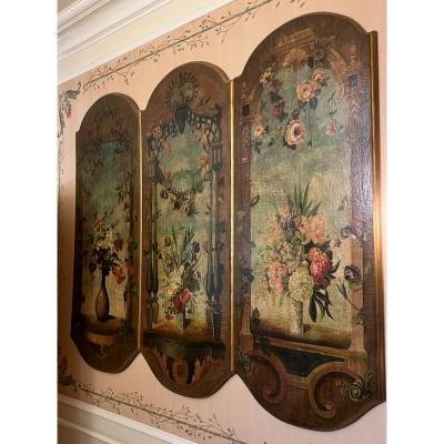 Maitland Smith Maitland Smith Neoclassical Still Life Floral Painting Hand Painted Panel