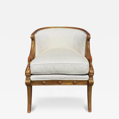Maitland Smith Maitland Smith Swan Arm Giltwood Occasional Chair