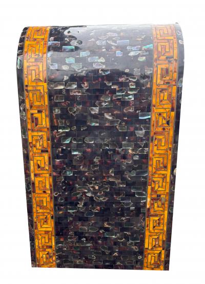 Maitland Smith Maitland Smith Tessellated Faux Tortoise And Mother Of Pearl Console Table
