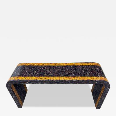 Maitland Smith Maitland Smith Tessellated Faux Tortoise And Mother Of Pearl Console Table