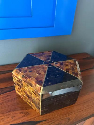 Maitland Smith Maitland Smith Tessellated Horn and Penshell Jewelry Box