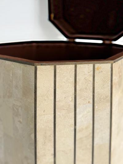 Maitland Smith Maitland Smith Tessellated Stone Lidded Box Side Table wiith Storage