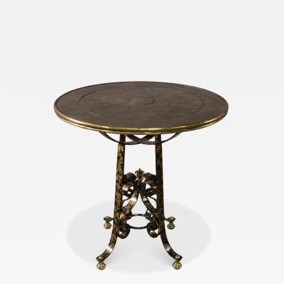 Maitland Smith Maitland Smith Wrought Iron Metal Top Side Table