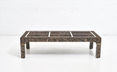 Maitland Smith Marble Brass Coffee Table 1970