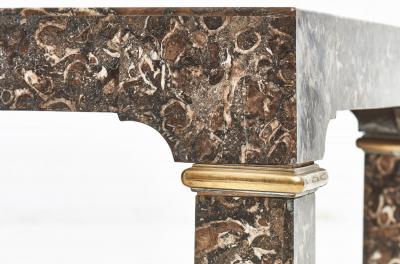 Maitland Smith Marble Brass Coffee Table 1970