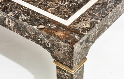 Maitland Smith Marble Brass Coffee Table 1970