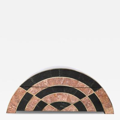 Maitland Smith Mid Century Tessellated Marble Demilune Box by Celerie c for Maitland Smith