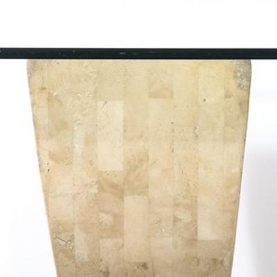 Maitland Smith Mid Century Tessellated Stone Console Table W Brass Inlays by Maitland Smith