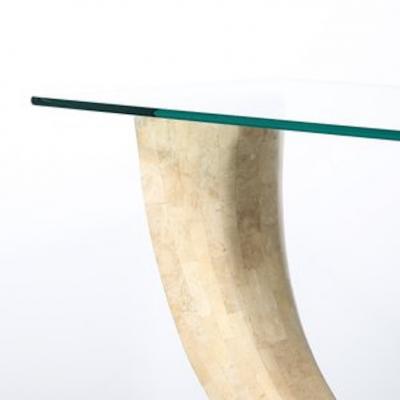 Maitland Smith Mid Century Tessellated Stone Console Table W Brass Inlays by Maitland Smith