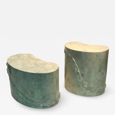 Maitland Smith Modern Kidney Shape End Tables