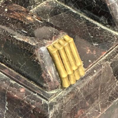 Maitland Smith Pair of Maitland Smith Tessellated Egyptian Seated Sphinxes Entryway