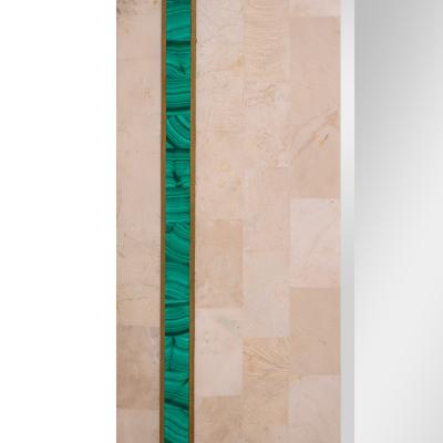 Maitland Smith Stunning Artisan Mirror with Malachite Inlays 1985 Signed Dated