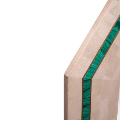 Maitland Smith Stunning Artisan Mirror with Malachite Inlays 1985 Signed Dated