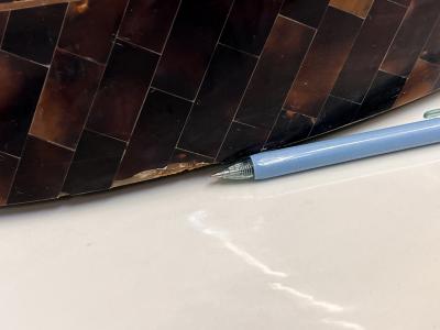 Maitland Smith Tessellated Bone and Brass Inlay Coffee Table Maitland Smith 1980s