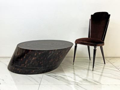 Maitland Smith Tessellated Bone and Brass Inlay Coffee Table Maitland Smith 1980s