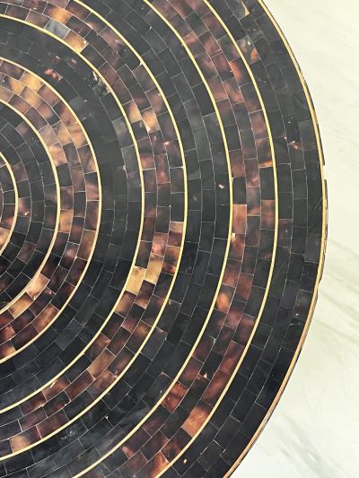 Maitland Smith Tessellated Bone and Brass Inlay Coffee Table Maitland Smith 1980s