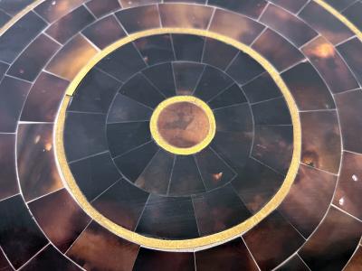 Maitland Smith Tessellated Bone and Brass Inlay Coffee Table Maitland Smith 1980s