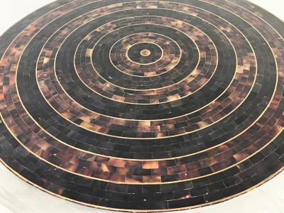 Maitland Smith Tessellated Bone and Brass Inlay Coffee Table Maitland Smith 1980s