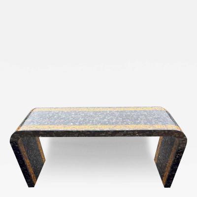 Maitland Smith Tessellated Faux Tortoise And Mother Of Pearl Console Table