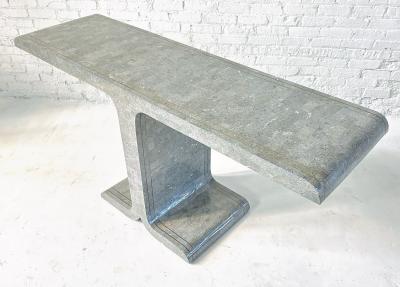 Maitland Smith Tessellated Marble w Brass Inlay Console 1970