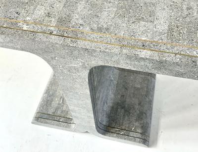 Maitland Smith Tessellated Marble w Brass Inlay Console 1970