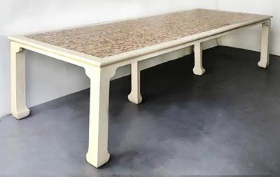 Maitland Smith Tessellated Onyx Expandable Custom Dining Table 2 Leaves