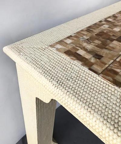 Maitland Smith Tessellated Onyx Expandable Custom Dining Table 2 Leaves