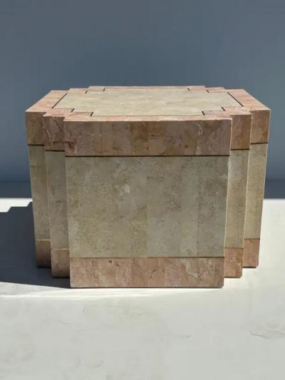 Maitland Smith Tessellated Pink Stone Coffee Table