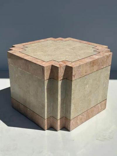 Maitland Smith Tessellated Pink Stone Coffee Table