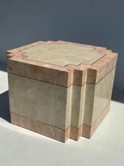 Maitland Smith Tessellated Pink Stone Coffee Table