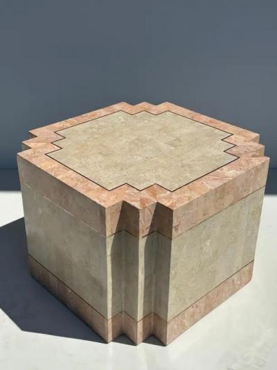 Maitland Smith Tessellated Pink Stone Coffee Table