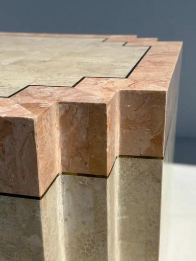 Maitland Smith Tessellated Pink Stone Coffee Table