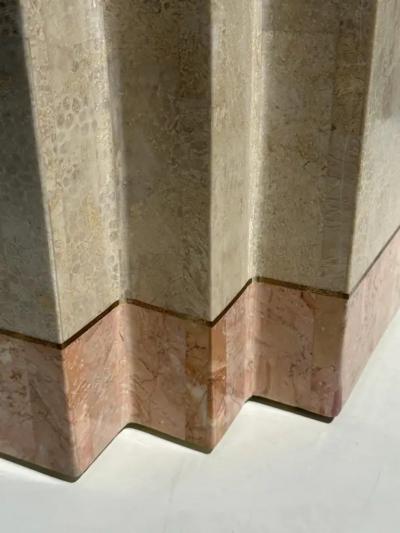 Maitland Smith Tessellated Pink Stone Coffee Table