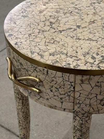Maitland Smith Tessellated Stone Accent Table