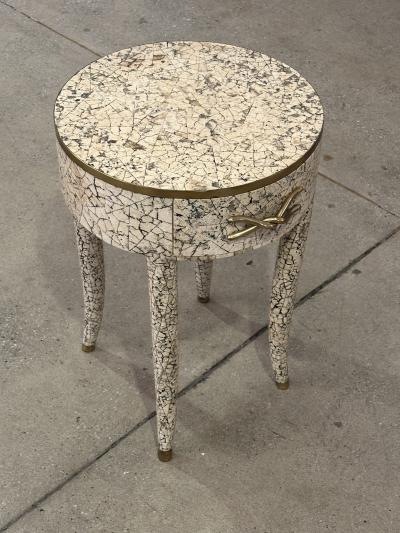 Maitland Smith Tessellated Stone Accent Table