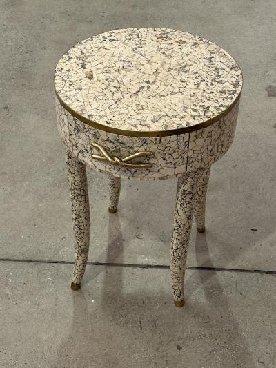 Maitland Smith Tessellated Stone Accent Table