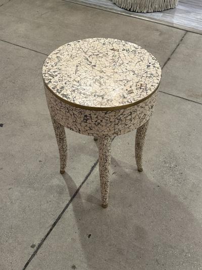 Maitland Smith Tessellated Stone Accent Table