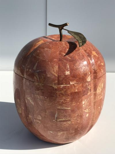 Maitland Smith Tessellated Stone Apple or Pumpkin Storage Box