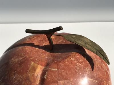 Maitland Smith Tessellated Stone Apple or Pumpkin Storage Box