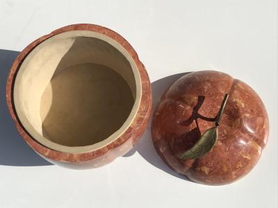 Maitland Smith Tessellated Stone Apple or Pumpkin Storage Box