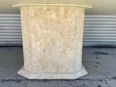 Maitland Smith Tessellated Stone Brass Dining Table by Maitland Smith