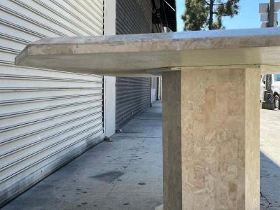 Maitland Smith Tessellated Stone Brass Dining Table by Maitland Smith