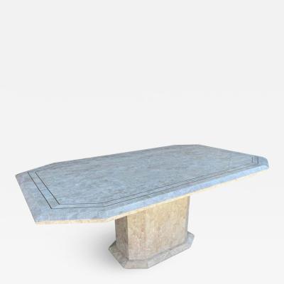 Maitland Smith Tessellated Stone Brass Dining Table by Maitland Smith