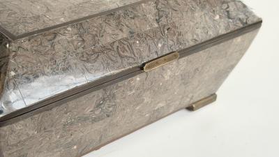 Maitland Smith Tessellated Stone Brass Jewelry Dresser Box 1980